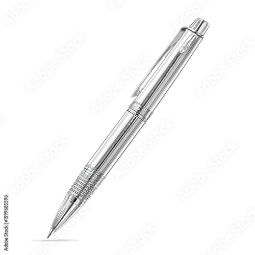 silver ballpoint pen