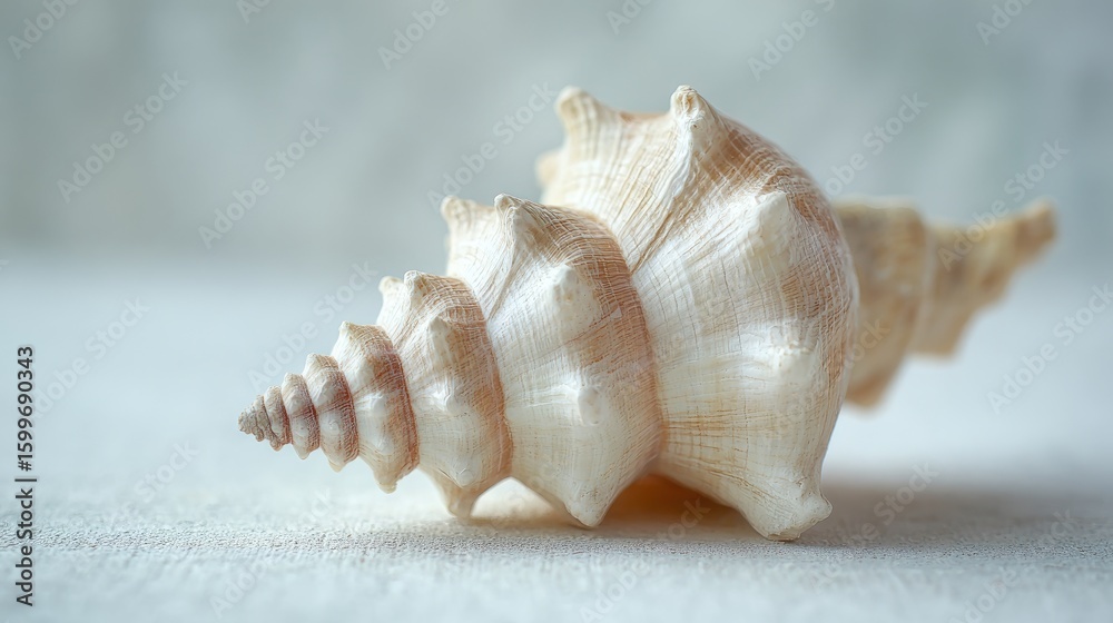 Obraz premium Elegant White Seashell On Light Background