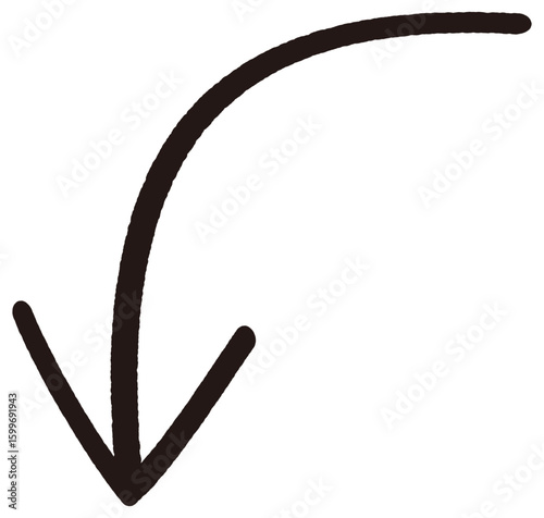 左下がりの矢印のイラスト