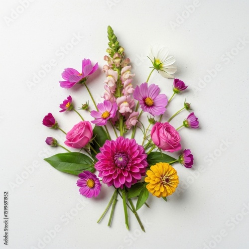 Vibrant Garden Flowers Arrangement With Pink and Yellow Blooms