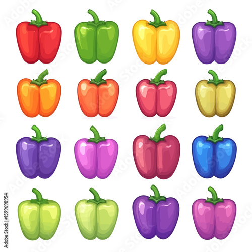 Set of bell pepper isolated 