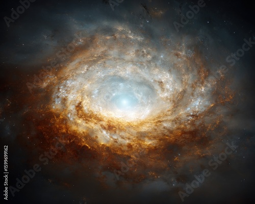 Spiral Galaxy In Deep Space