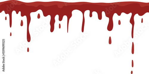 Dripping paint or blood set. Liquid with hanging drops. Halloween design collection.
