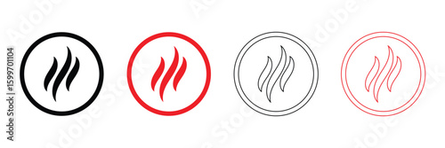 Set of no bad smell, odor, no smoking vector icon . EPS 10  .