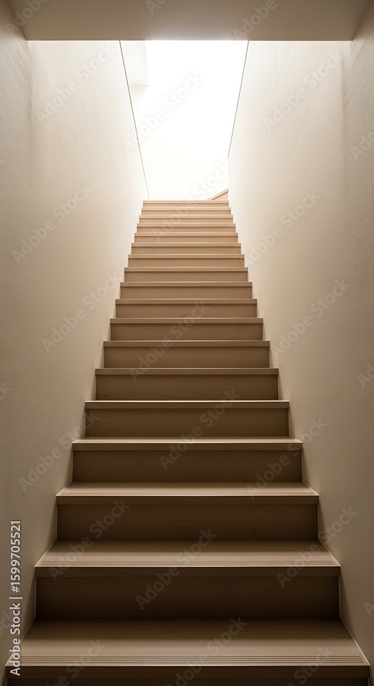 Obraz premium Ascending staircase leading towards bright light architecture concept