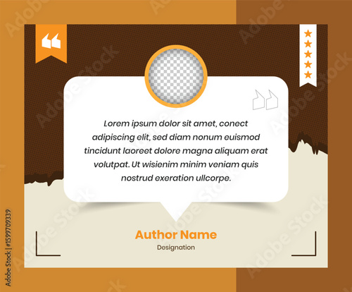 Modern testimonial and quote presentation social media post template design