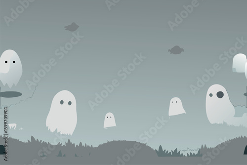 Pumpkin gazebo wrapped in spider webs for Halloween setting vector illustration