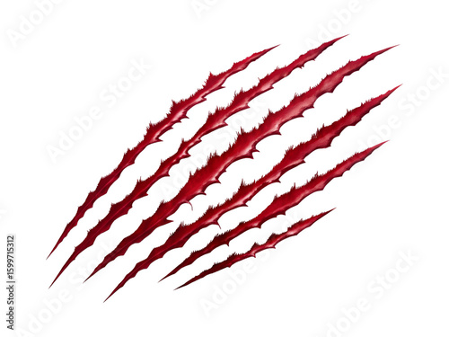claw scratch marks with torn edges png image on transparent background
