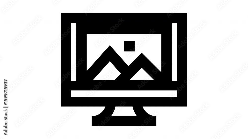 Computer minimalist line animation Computer minimalist line animation