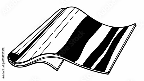 Illustration of a striped fabric sheet material cloth textile design element graphic vector art, one hundred chars
