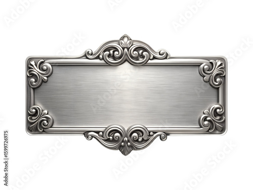 Obraz na płótnie elegant silver empty nameplate png image on transparent background