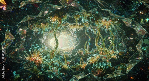 Abstract Crystal Flora,  Iridescent Botanicals