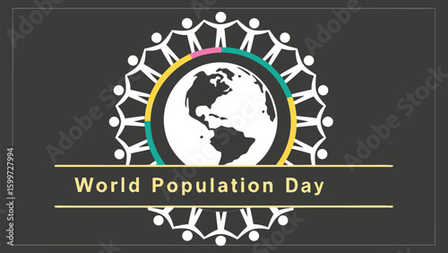 World Population Day: A symbolic graphic encapsulates the essence of World Population Day, featuring interconnected figures encircling the globe, highlighting unity and global awareness.