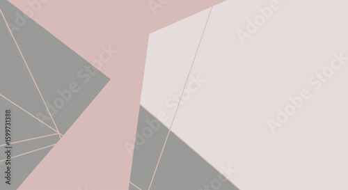 Abstract geometric shapes in blush pink and grey tones.