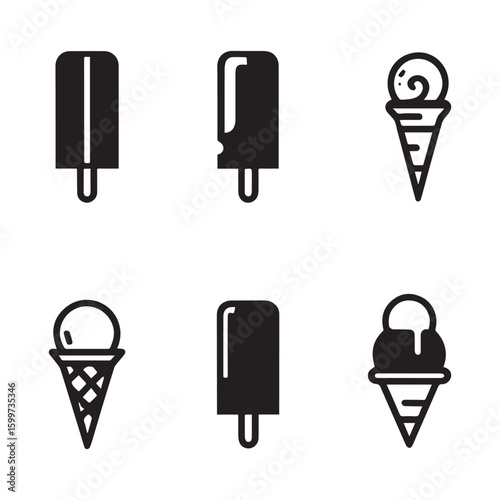 Frozen treats and ice cream cones popsicle