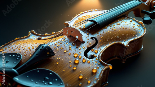 Violin music instrument stringed instrument musical instrument orchestra concert classical wet drops art