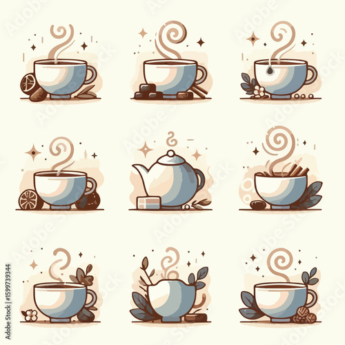 A warm cup of tea releasing soft steam