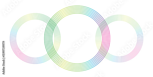 abstract colorful background with circles. abstract gradiant background seven ring shape. ring background for happy new year, poster, banner, social media, card, event. png and vector on transparent 