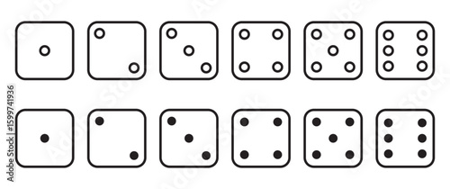 Game dice icons set isolated vector illustration, Set of game dice icon. . Dice game vector icon set isolated on white background