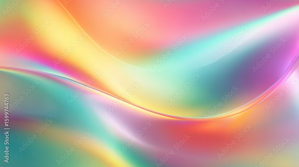 Obraz premium Smooth waves of vivid colors blend seamlessly, creating an abstract gradient that captures a dreamlike essence of light and movement. The hues transition gently, evoking a sense of calm.