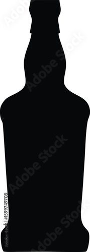 whisky bottle silhouette vector, whisky bottle black symbol