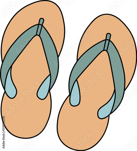  Summer Flip Flops Vector Illustration