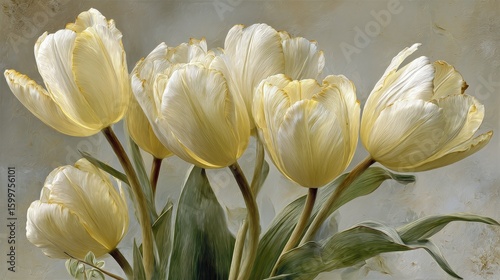 Elegant Bouquet Of Pale Yellow Tulips