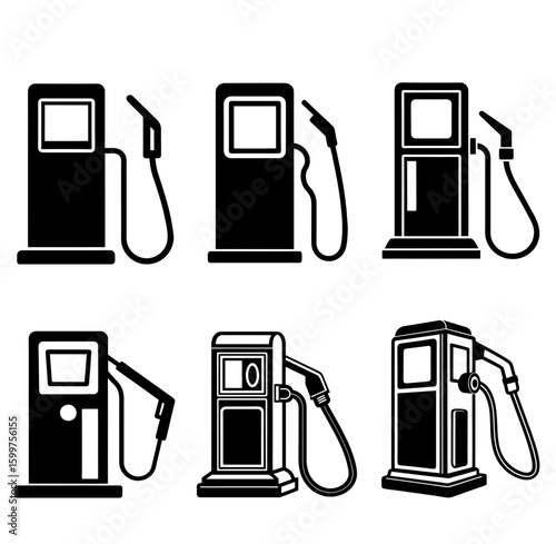 Petroleum Gas Pump Gasoline Station Fuel Nozzle Glass  silhouette vector