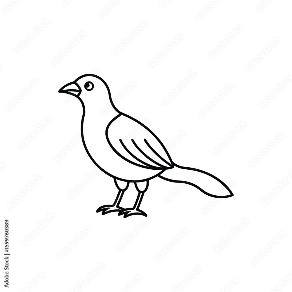 Obraz premium A aven Line art vector illustration.