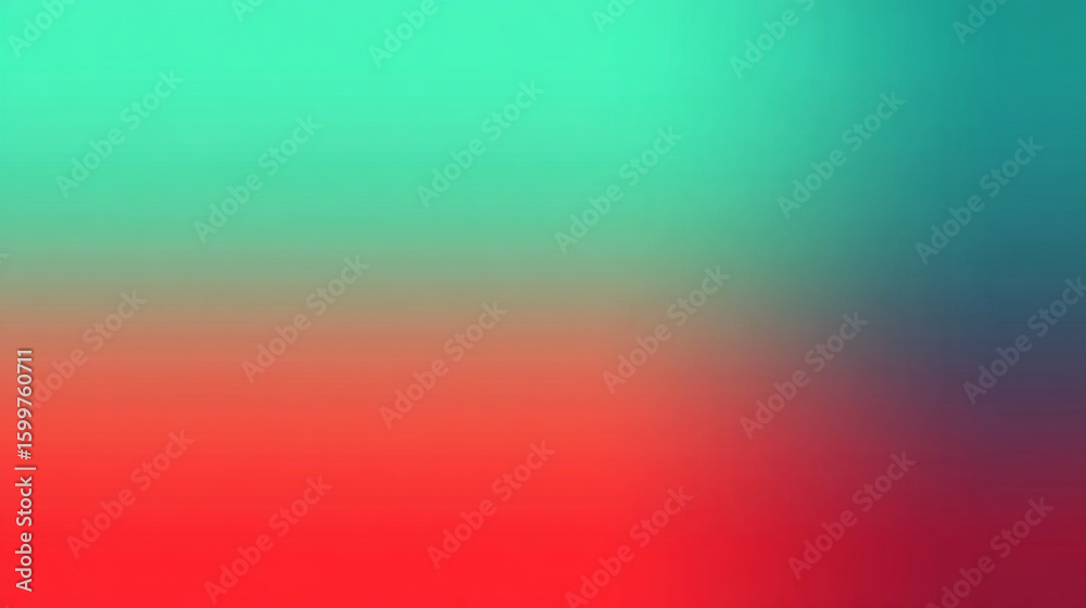 Naklejka premium Vibrant gradient blending warm melon red and cool arctic mint hues, creating a fresh and energetic background perfect for modern design, fashion, wellness, and creative digital projects.