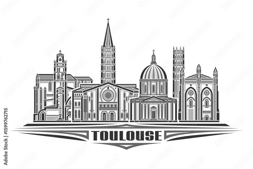 Fototapeta premium Vector illustration of Toulouse