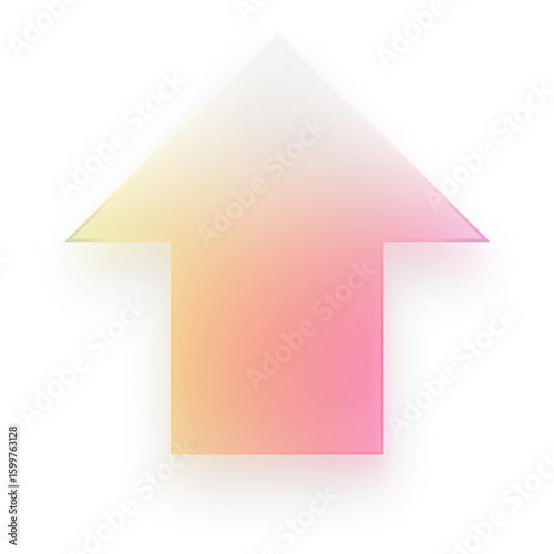 Arrow Glass Effect Arrow Rainbow Arrow Gradient Up Arrow Shape Transparent PNG