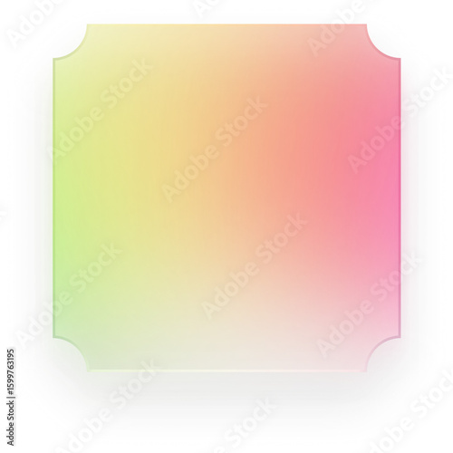 Ticket Shape Glass Effect Ticket Shape Rainbow Ticket Shape Gradient Voucher Coupon Shape Transparent PNG