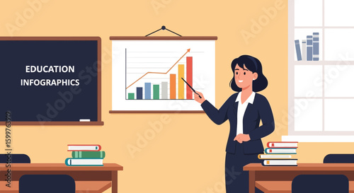 Successful Education Presentation in The Classroom With Financial Growth Charts