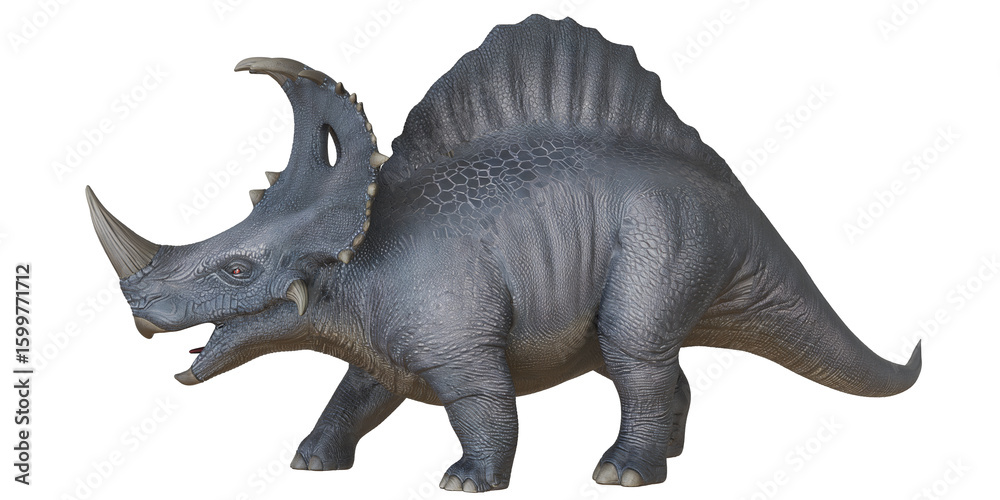 Obraz premium Detailed statue of a prehistoric dinosaur.