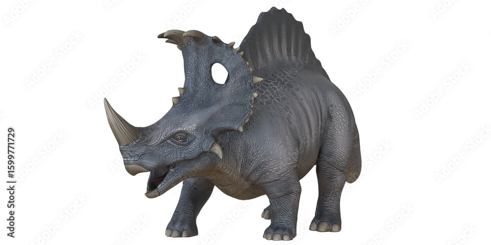 Obraz premium Realistic dinosaur figurine in gray tones