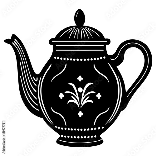 Classic British tea caddy vector silhouette 