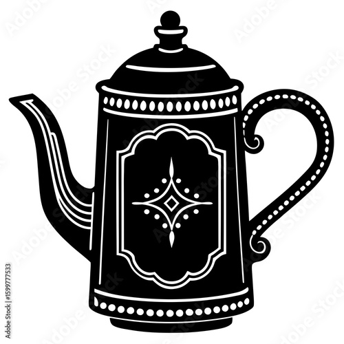 Classic British tea caddy vector silhouette 