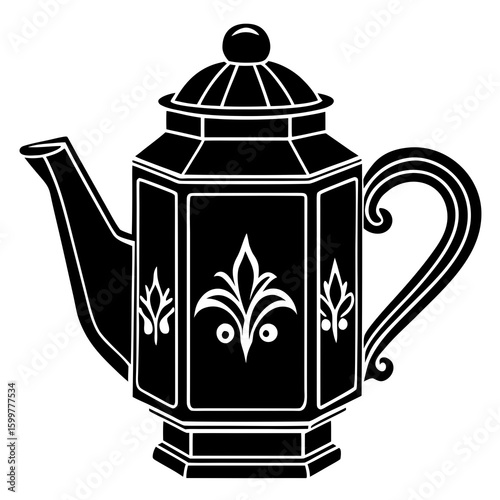 Classic British tea caddy vector silhouette 