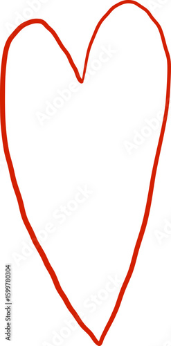 Line Art Narrow Tilted Heart Element