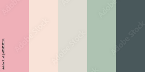 Soft Pastel Green Pink Grey Vertical Stripes Seamless Vector Background. Modern Art
