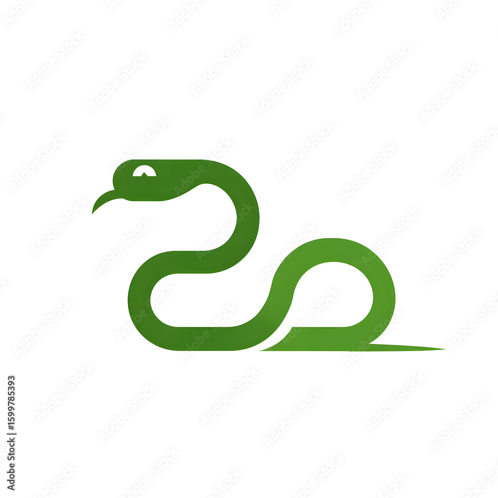 Fototapeta premium Minimalist stylized snake emblem on a stark black backdrop evoking primal energy