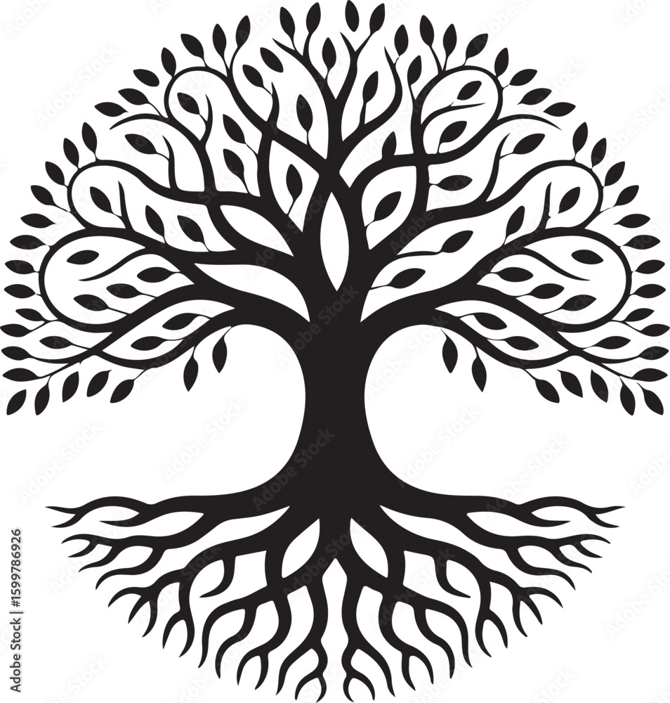 Obraz premium Elegant Tree Silhouette Bundle