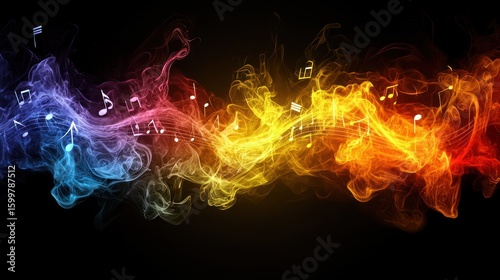 Abstract Musical Flames: A Symphony of Color and Sound
