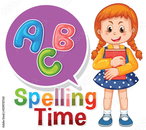 Colorful Alphabet Learning with Smiling Girl