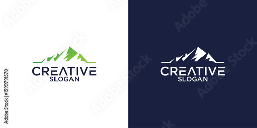 mountain logo design vector