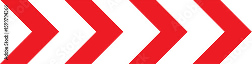 Bold red chevron pattern against a black background