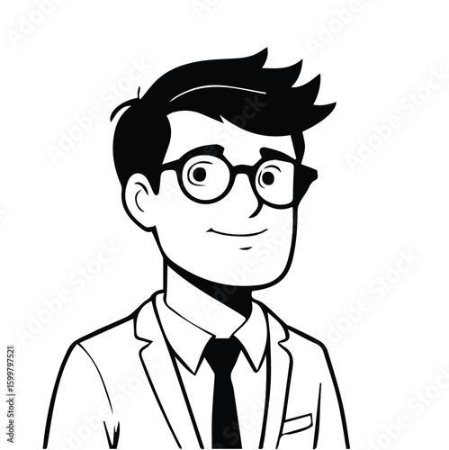 Man in suit and tie with glasses, a confident pose in a professional setting. Adult male professional in business attire, viewed from the shoulders up, looking directly at the camera.