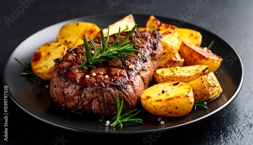 Grilled steak with roasted potatoes (3)