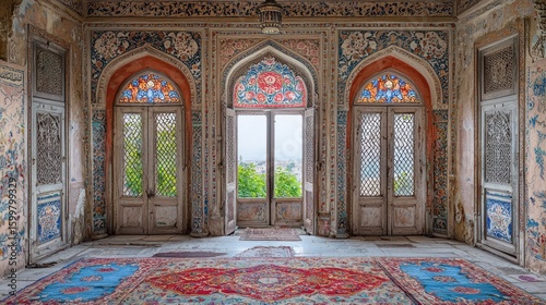 Ornate Interior of a Historic Building in Pakistan